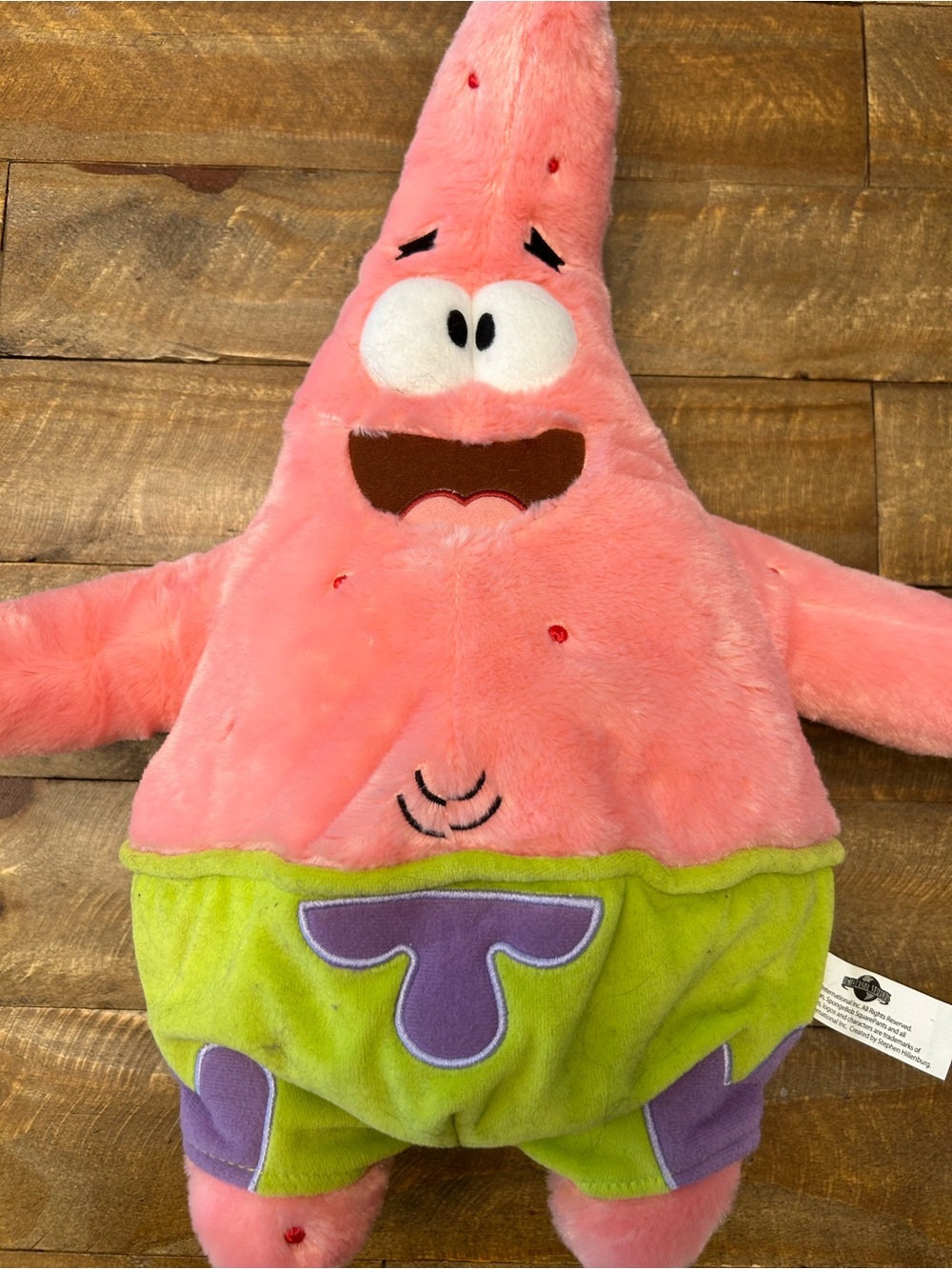 Universal Pink Patrick Star Plush with Green and Purple Shorts